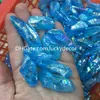 20 pezzi blu/verde/rosso bianco/arcobaleno Aura titanio rivestito irregolare roccia naturale cristallo di quarzo punto scintillante display Druzy gemme minerali grezze