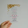 Carte acrylique à impression colorée personnalisée, carte d'invitation de mariage, feuilles d'or transparentes 1299I