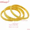 Adixyn MIX 3PCS/LOTS Dubai bangles for Women 24K Gold Color Bracelets Jewelry Indian Arab African Wedding Party Gifts N07012 B1205