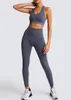 Yoga Passar Sport Outfit Gym Leggings Kvinnor Seamless Fitness Suit Workout Set Långärmad Crop Top Bra Tracksuit Woman Sportswear