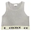 Tanques femininos Camis Designer Letters Knit Tank Tops Branco preto listrado feminino top