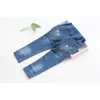 Новые модные джинсовые джинсы для девочек с вышивкой Детские мягкие хлопковые джинсы Детские весенне-осенние повседневные брюки Детские брюки с эластичной резинкой на талии 201205414020