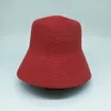 夏の編まれたクローシェのバケツプレーン太陽のためのフレンチレトロなスタイルワイドブリムレディース帽子帽子Y200714