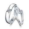 Femmes diamant coeur battement de coeur pour toujours anneaux argent couple anneaux femmes hommes bague de fiançailles et bijoux de mode sablonneux