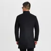 New Winter Men Men Warm Black Business sobretudo de lã Long Long Mens Elegante jaqueta de lã Stand Gollar Collar Single Breveld Loolen Coat LJ201110