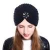 Beanie/Skull Caps Women Hat Sticked Bohemian Styleinlaid med Diamond Jewelry for Ladies Cap Winter Warme Beanies1