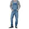 Nova moda masculina jeans macacão alta rua reta denim macacões hip hop homens carga bib calças cowboy masculino jean331o