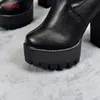 Skórzana platforma Kobiety Długie Buty nad Buty Kolana Platforma Seksowna Kobieta Jesień Winter Uda High Boots Botas Mujer