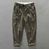 Lente herfst safari stijl japan harajuku cargo broek mannelijke casual losse effen kleur eenvoudige broek katoenen zachte straatwear met riem H1223