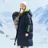 Metersbonwe Winter Woman z kapturem długa kurtka szara kaczka w dół żeńska moda płaszcza ciepła płaszcz na zewnątrz śnieg parki 201210