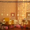 FENGRISE Elk Tree Bell Christmas LED String Lights Garland Christmas Decor for Home Holiday Lighting Happy New Year 2021 201006