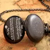 Svart / brons till min Groomsman Mens Analog Quartz Pocket Watch Halsband Hängsmycke Kedja Arabiska Romerska Nummer Ring Bröllopsgåva