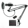 BM 800 Professionele Condensor Studio Microfoon Audio Vocal Recording voor Computer Karaoke Phantom Power Pop Filter Sound Card