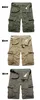 Mens Military Cargo Shorts Summer Army Green Cotton Shorts Män Loos