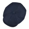 BOTVELA Wool Tweed sboy Cap Herringbone Men Women Gatsby Retro Hat Driver Flat Black Brown Green Navy Blue 005 201216