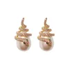 New ins diamante zirconia elegante animale serpente orecchini di perle designer moda orecchini gioielli per donna ragazze regali posta in argento