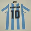 Argentina Comemorar Maradona Retro Napoli Napoles Boca Juniors Camisa de futebol 1978 1981 1986 1987 Camisa de futebol Vintage Clássico uniforme