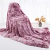 Élégant Shaggy Couverture Double Couche Super Doux Fourrure Fuzzy Rainbow Tie-Dye Imprimé Couverture Couverture Confortable Fluffy Throw Couverture 201111