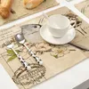 Miracille Home Decor Vintage Birds Printed Table Placemats For Drink Coasters Set Cup Bowl Mat Kitchen Accessories Linen Napkins T200708
