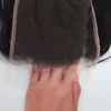 Przezroczyste zamykanie koronki 5x5 4x4 Jedwabszy prosty brazylijskie dziewicze ludzkie włosy Zamknięcia z włosami dla niemowląt Trzy środkowa część 10-24 cala