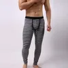 Mäns Sleepwear Fashion Brand Cross Stripe Cotton Man Sexig Pouch Lounge Pants Gay Thermal Sleeping Pyjamas Leggings 2021 Storlek 2695