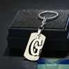 A-Z Brevbil Keychain för kvinnor Män Enkel Stål Key Ring Holder Charm Bag Key Chain Party Present Smycken