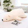 90110cm Kawaii Dressing Polar Bear Plush Doll Baby Soft Stuffed Sleeping Bear Pillow Animal Plush Toys Kids Cartoon Gifts2401943