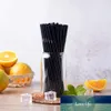 100pcs Disposable Straw Plastic Stirrers Flexible Straws Bar Accessories for Coffee Cocktail Party Tea Black Drinking 21*0.6cm