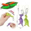 Mini jouet de décompression Caterpillar Holder Dinosaur Squeeze Porte-clés Fidget Toys Adulte Stress Push Bubbles Autisme Relief Soft Squ6461956