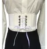 Mode nouveau ins luxe designer pu tissu dentelle ruban large ceinture élastique pour femme filles étudiantes 66cm