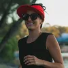 Geniş pis şapkalar kadın güneş şapkası şeker rengi boş üst yumuşak nefes alabilen güneş kremi vizör kapakları yaz açık bisiklet UV koruma güneşlik elob22