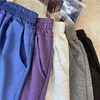 4 Färg sommar Elegant lin Hög midja Shorts Kvinnor Casual Wide Lose Loose Bomull Kort Byxor Bottom Pant Pocket Shorts 2022 Y220311