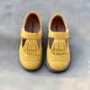 جلد طبيعي الأطفال عارضة الأحذية الأزياء الشرابة الأميرة الأحذية عدم الانزلاق تنفس الطفلات أحذية 201130