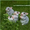 S /L Home Garden Decoration Outdoor Harts Bunny Rabbit Figurines Ornament Garden Art Animal Figures House Gardening Decor T200117