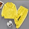 LZH幼児の服2020新しい秋冬のカジュアルな赤ちゃんガールスーツのための赤ちゃんの男の子の服のジャケットパンツの服装セット子供服LJ201221