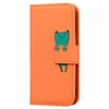 Ny kärlek med djuren mode härlig söt groda tecknad läder plånbok fodral för iPhone 12 11 pro max x xr xs max 6 7 8 plus