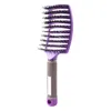 Professionele kammen Nylon Tangle Haarborstel Ronde Detarm Hairs Comb Hairdresser Natte krullende Hairbush 5 kleuren voor optie