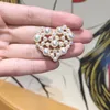 Rhinestone Pearls Flower Broche para decoración de boda Broches de metal Arco de pelo DIY Joyería Craft 5 estilos