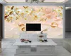 Yaşayan 3D Duvar Kağıdı Auspicious Balık Çiçek 3D Duvar Kağıdı Ev Dekor Oturma Odası Yatak Odası Duvar Kaplama HD Duvar Kağıdı