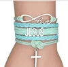 Fashion Leather Christian Infinity Love Wedding Bracciale bracciale fatto a mano I Love Jesus Bracel Jllley Carshop2006