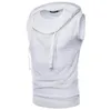 2020 Nieuwe Collectie Mouwloze Gaas T-shirt Mannen Zomer Hooded Hip Hop White T-shirt Casual Merk Clothes Street Tops Tee S-XXL
