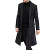 Höst New Mäns Long Coat Business Gentleman Trench Coat Men Casual Long Sleeve Windbreaker Solid Overcoat Mäns Jackor