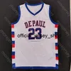 2020 Deparaul Blue Dämonen Basketball Jersey NCAA College 23 Bradshaw Weiß Alle genäht und Stickgröße S-3XL