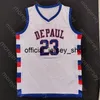 2020 Maglia da basket DePaul Blue Demons NCAA College 23 Bradshaw Bianca tutta cucita e ricamata Taglia S-3XL