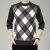 Autunno Casual Uomo Maglione di lana Splice Slim Fit Maglieria Uomo Maglioni Pullover Uomo Giacca di cashmere 201221