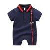 New In Stock Newborn Kids Romper Baby Boys Girls Fashion Designer Print Luxury Pure Cotton Long Sleeve Jumpsuit