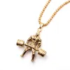 Classic Charm Sporty Style Dumbbell Pendant Fitness Necklace Weightlifting Pendant Necklaces For Male Men Fitness Enthusiast G220310