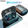 Fones de ouvido sem fio Touch Control Blueteeth Fones de ouvido 9d HiFi IPX7 Earbuds impermeáveis ​​Esportes Headset com LED Display Caixa de carregamento