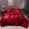 Чистый сатин шелковый постельное белье набор кружева роскошный подоюзник набор Одноместный двойной Queen king king Size 240x220 пару одеяло охватывает белый серый красный 201210