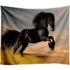 Cavallo nero Arazzo da parete Tappeto Decorazioni per la casa Divano Coperta Soggiorno Appeso a parete Tovaglia Tappetino yoga 200CMX150CM 150CM130CM T200601